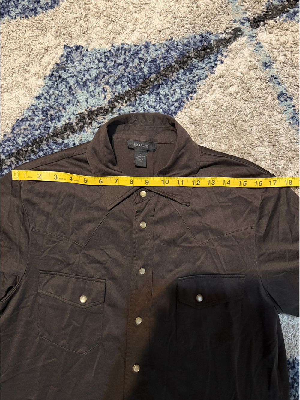 Express Dark Brown Button-Up - Picture 3 of 5